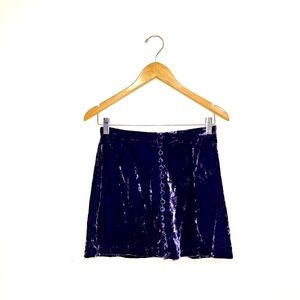 Urban outfitters velvet. Purple micro mini skirt with buttons. Small